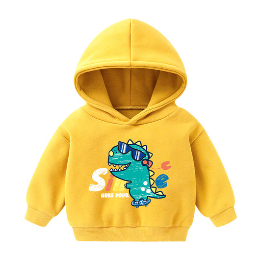 Sudadera Infantil con Capucha Forrada en Polar - Diseño Cartoon para Otoño e Invierno
