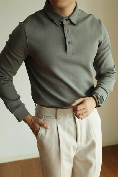 Polo Manga Larga de Algodón Air Layer Premium - Image 21