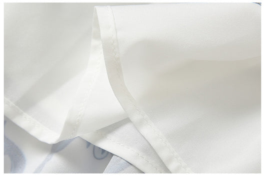 Vestido de Verano Azul y Blanco con Estampado de Tirantes de Porcelana - Image 13