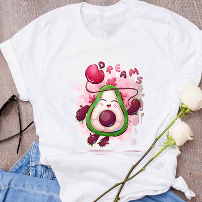 Camiseta Unisex Estampado Aguacate - Diseño Creativo Verano Holgada - Image 12