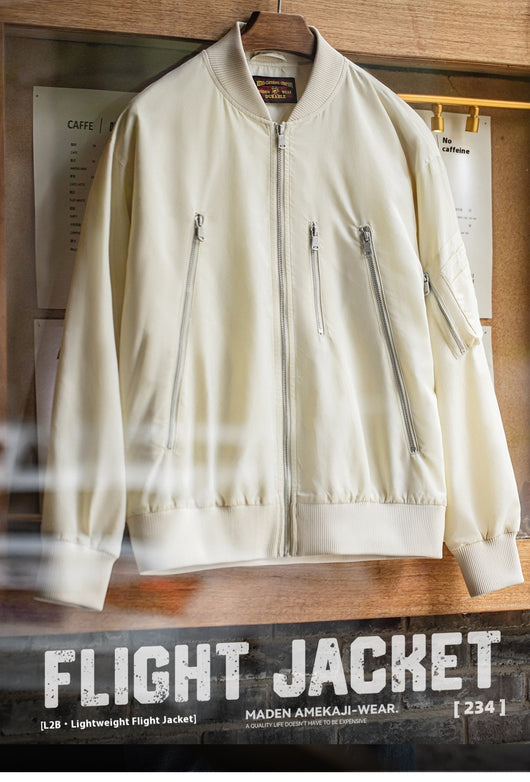Chaqueta Piloto Blanca Casual de Nylon Ligero Estilo Béisbol - Image 13