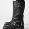 Botas Altas con Hebilla de Punta Redonda