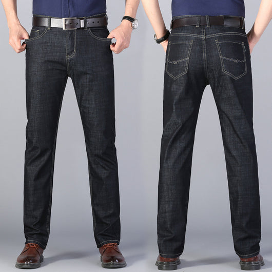 Pantalón Vaquero Hombre Cuatro Estaciones Algodón Cintura Media Stretch Negro - Image 7