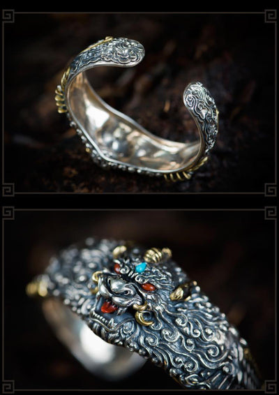 Pulsera Pixiu Vintage en Plata Esterlina 925 para Hombre - Image 10