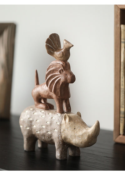 Adornos Vintage de Resina Artesanal con Animales para Estantería - Image 12