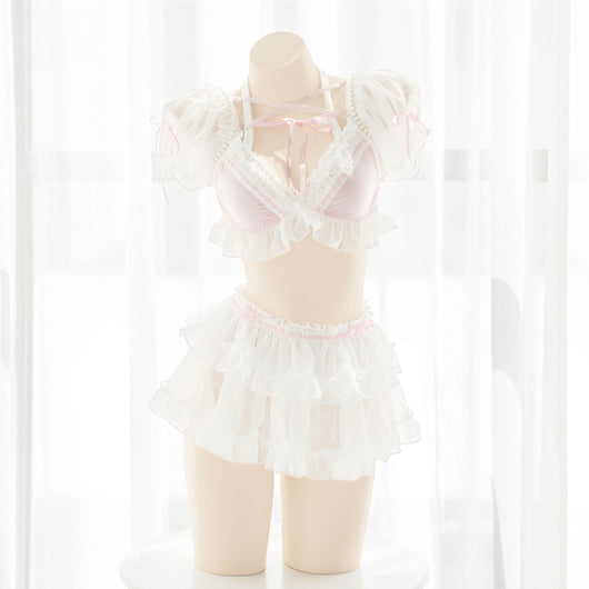 Conjunto de Lencería Pearl Sweetheart con Falda - Image 9
