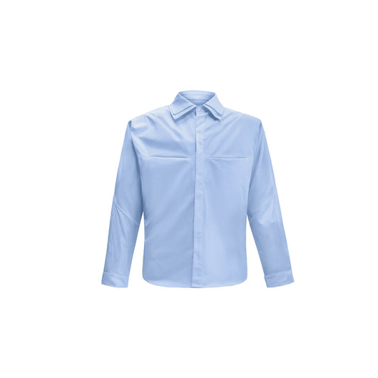 Camisa de Manga Corta con Hombros Acolchados y Pliegues - Image 7