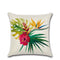 Almohada Decorativa Flor Tropical Flamenco Hibisco Lino