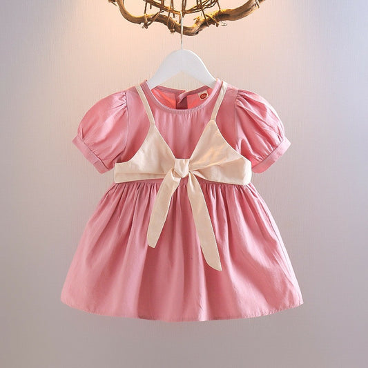Vestido Princesa Coreano de Dos Piezas con Mangas Abullonadas - Image 2