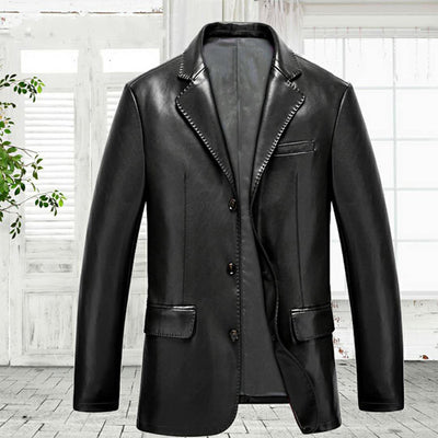 Chaqueta de Cuero Lavado Estilo Casual - Image 7