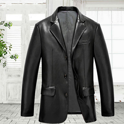 Chaqueta de Cuero Lavado Estilo Casual - Image 7