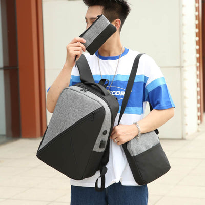 Mochila Escolar para Secundaria con Carga USB Triple Compartimento