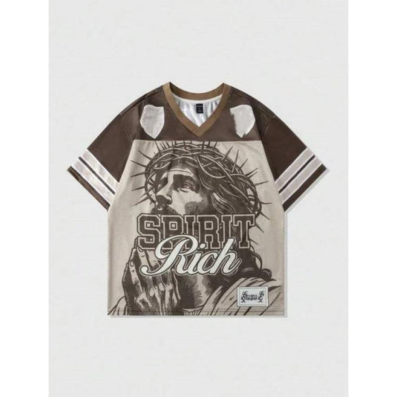 Playera Retro Vintage Malla Poliéster Estilo Americano