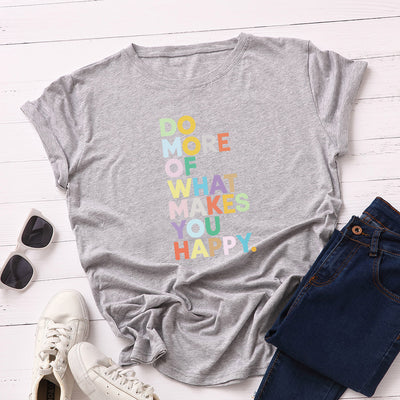 Camiseta Suelta de Cuello Redondo con Letras para Mujer - Image 18