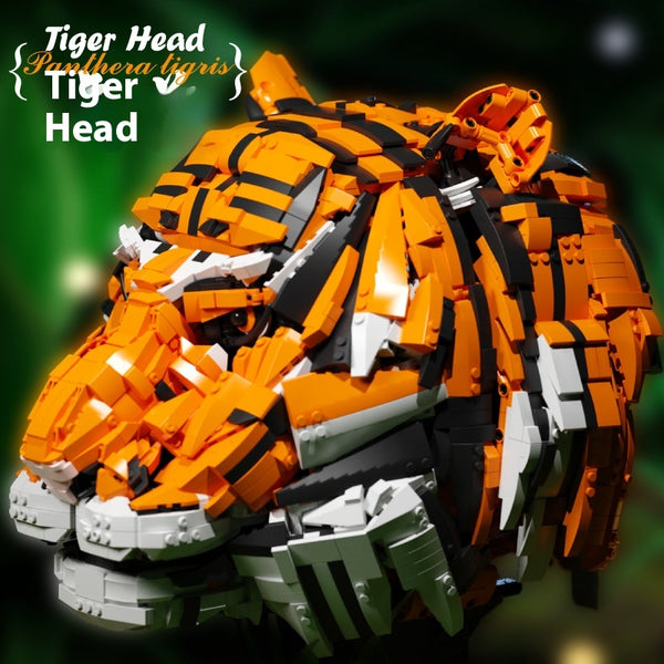 Bloques de Construcción Cabeza de Tigre - Modelo Animal Armable con Grifo Creativo