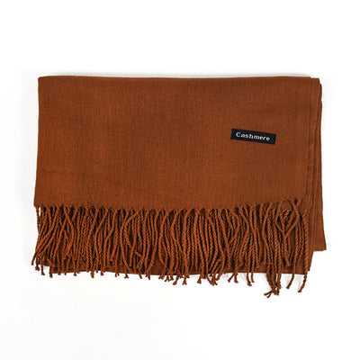 Bufanda Ligera de Color Liso con Flecos Elegantes - Image 25