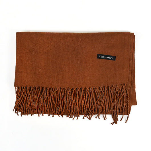 Bufanda Ligera de Color Liso con Flecos Elegantes - Image 25
