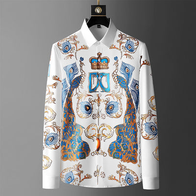 Camisas Estampadas Slim Fit para Hombre - Diseño Moderno de Manga Larga