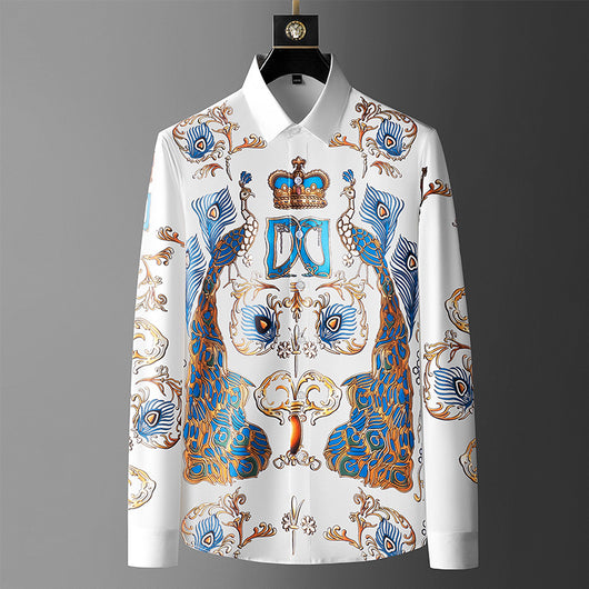 Camisas Estampadas Slim Fit para Hombre - Diseño Moderno de Manga Larga