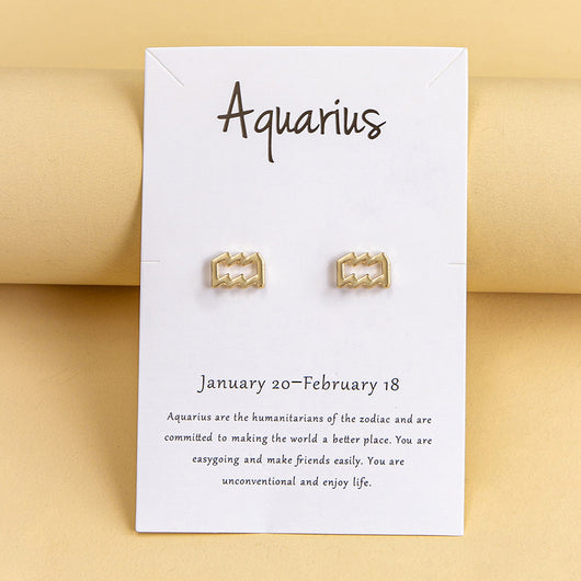 Aretes de los Doce Signos del Zodiaco en Oro y Plata - Image 39