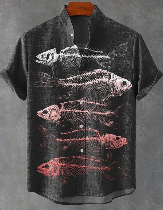Camisa de Lino Cuello Mao Manga Corta para Hombre - Image 6