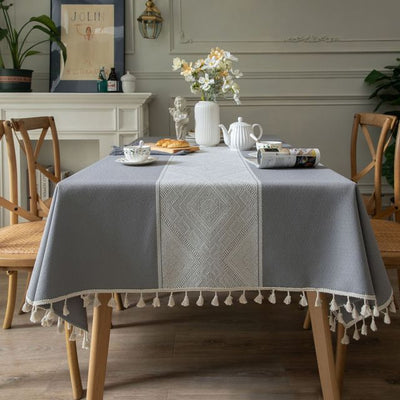Mantel Rectangular Desechable Impermeable de Algodón y Lino Chino - Image 9