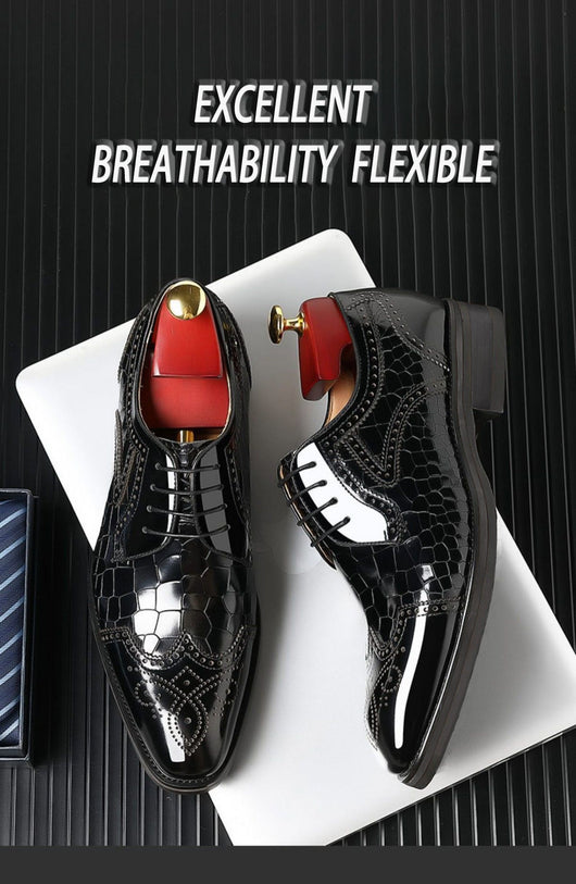 Zapatos Oxford Brogue de Cuero para Hombre - Punta Cuadrada Estilo Japonés - Image 30