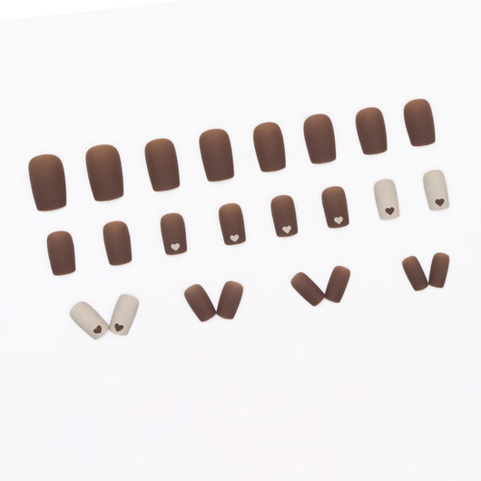Pegatinas de Uñas Removibles Café Latte - Largo Medio - Image 4