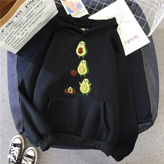 Sudadera con Capucha Estampado Aguacate Mamá e Hijo - Moda Suelta para Mujer - Image 29