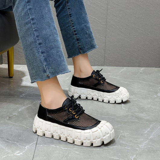 Zapatos Plataforma Mujer con Tacón Medio y Punta Redonda - Image 5