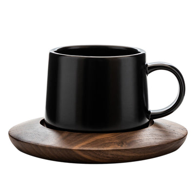 Taza de Cerámica Retro Negra Mate para Café - Image 3