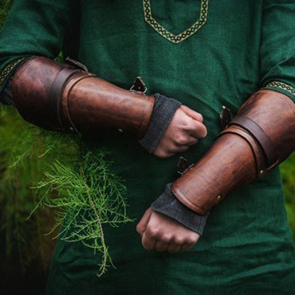 Guantes de Cuero PU Estilo Medieval Renacentista para Muñeca