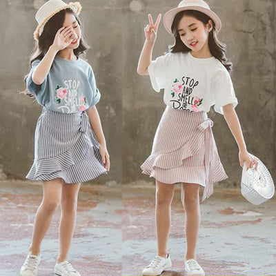 Conjunto de Falda y Blusa de Manga Corta para Niñas - Estilo Verano - Image 4