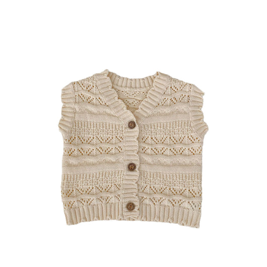 Chaleco Cardigan Tejido V-Neck para Bebés Otoño - Suéter de Punto Crochet Unisex - Image 5