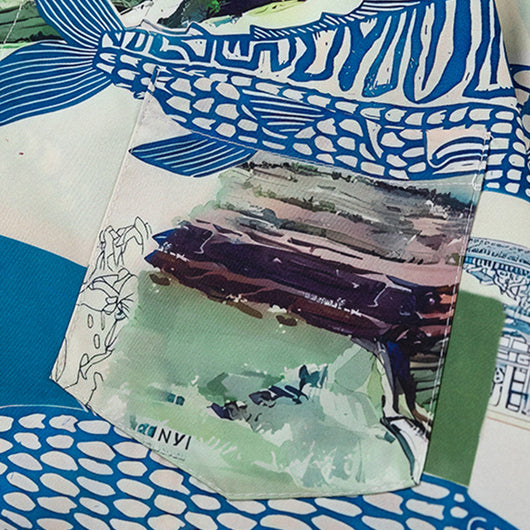Camisa Manga Corta Estampado Peces para Hombre - Image 3