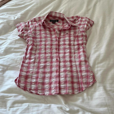 Camisa Cuadros Mujer Manga Corta Suelta Versátil - Image 9