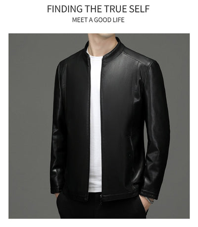 Chaqueta de Cuero Casual Acolchada para Hombre con Forro Polar - Image 24