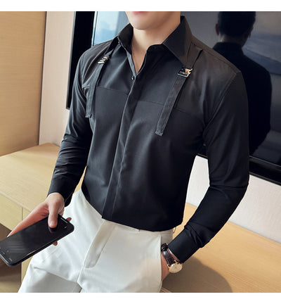 Camisa Minimalista de Manga Larga para Hombre - Estilo Versátil y Moderno - Image 19