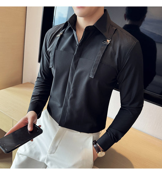 Camisa Minimalista de Manga Larga para Hombre - Estilo Versátil y Moderno - Image 19