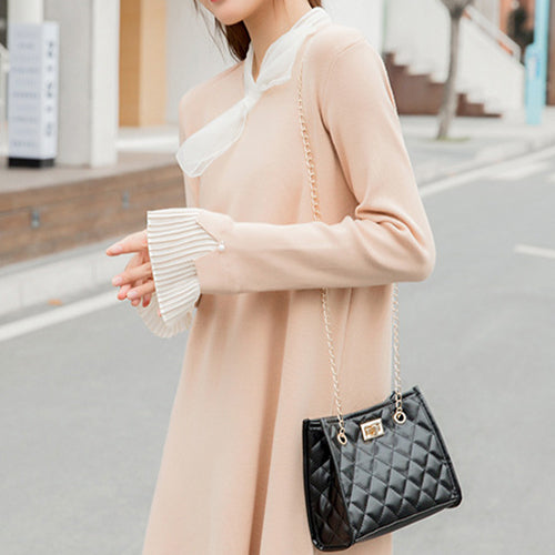Bolso de Cadena Cuadrado Pequeño con Costura de Rombos para Mujer - Image 11