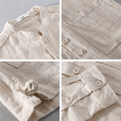 Camisa Abrigo Estilo Retro con Cuello Mao y Botones de Nudo Chino - Image 2