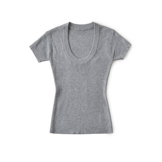Blusa Ajustada de Lana Estilo Europeo - Cuello Redondo Liso y Elástico - Image 33