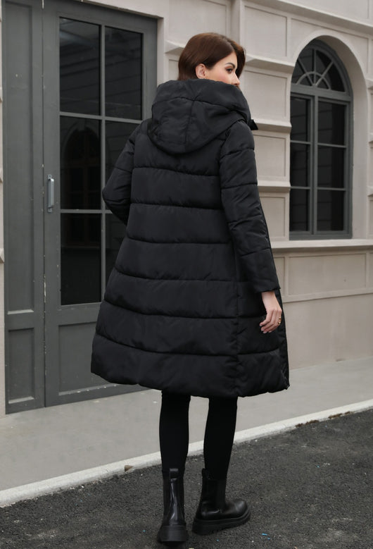 Chaqueta Larga de Algodón Grueso con Capucha - Ajuste Slim Resistente al Frío - Image 23