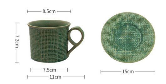 Taza de Café Artesanal de Cerámica con Platillo - Set para Té de la Tarde - Image 8