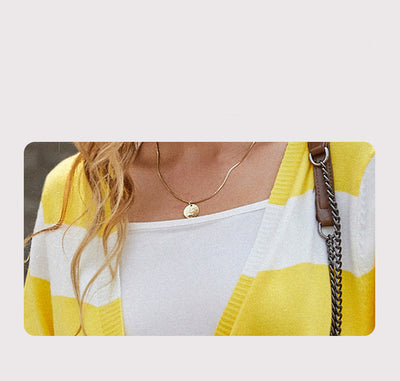 Cardigan Tejido Mujer a Rayas con Contraste de Colores - Image 16