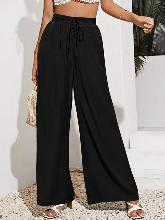 Pantalones Anchos de Talle Alto con Cintura Elástica Ajustable - Image 24