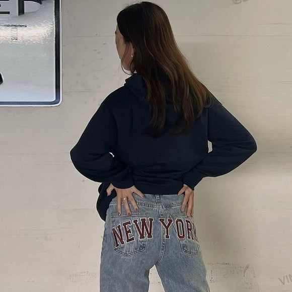 Jeans Rectos Cintura Alta Azul Claro Efecto Reductor Estilo Retro