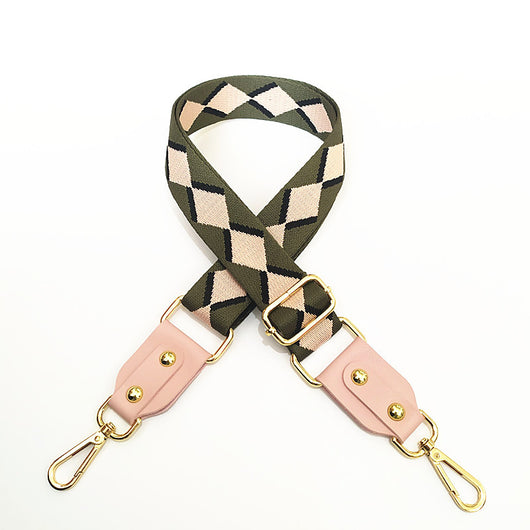 Correa Ajustable para Bolso Mensajero con Tejido Jacquard y Detalles en Cuero - Image 44