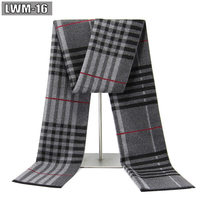 Bufanda de Cachemira Cuadros Hombre Estilo Europeo para Otoño e Invierno - Image 20