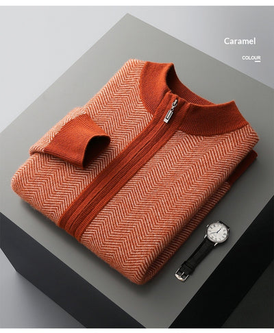 Cardigan de Lana Pura para Hombre con Cierre de Cremallera y Cuello Alto - Image 22